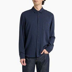 Paige Size XL Men's Button-Up Long Sleeve Shirt 100% Cotton Navy Blue